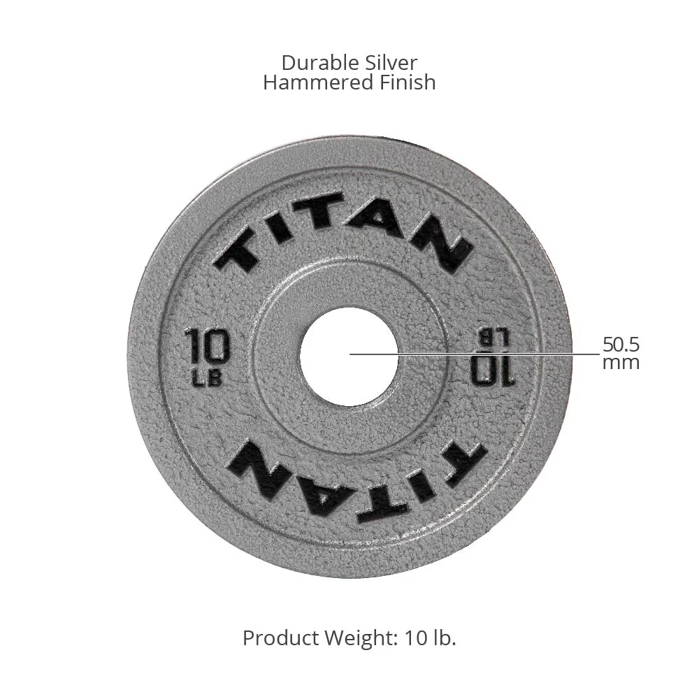 Scratch and Dent, 10 LB Pair Cast Iron Olympic Plates - Image 7