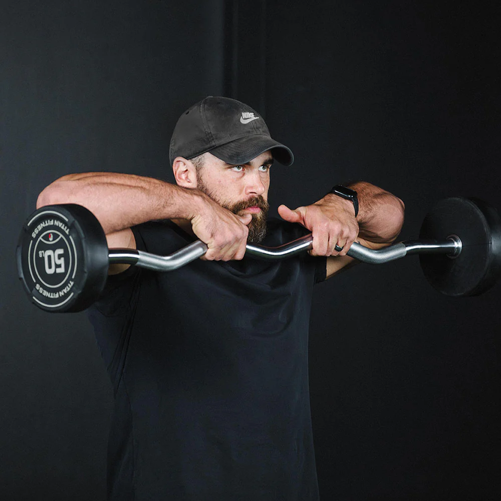 100 LB EZ Curl Fixed Urethane Barbell - Image 5