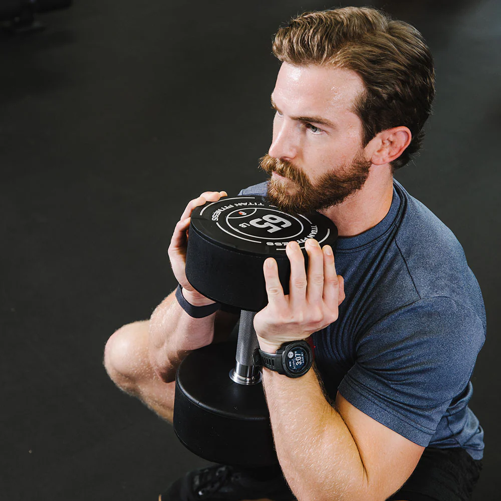 15 LB Pair Round Urethane Dumbbells - Image 5