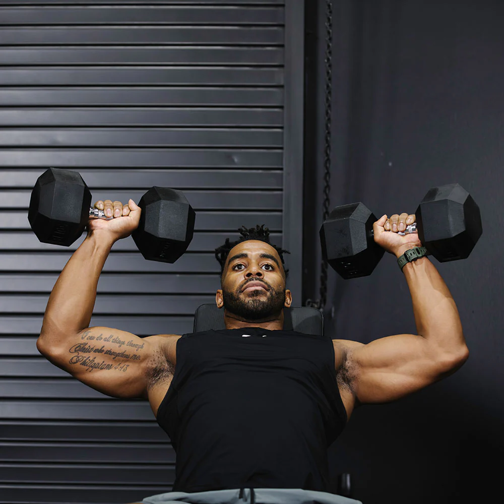 20 LB Rubber Hex Dumbbells - Image 3