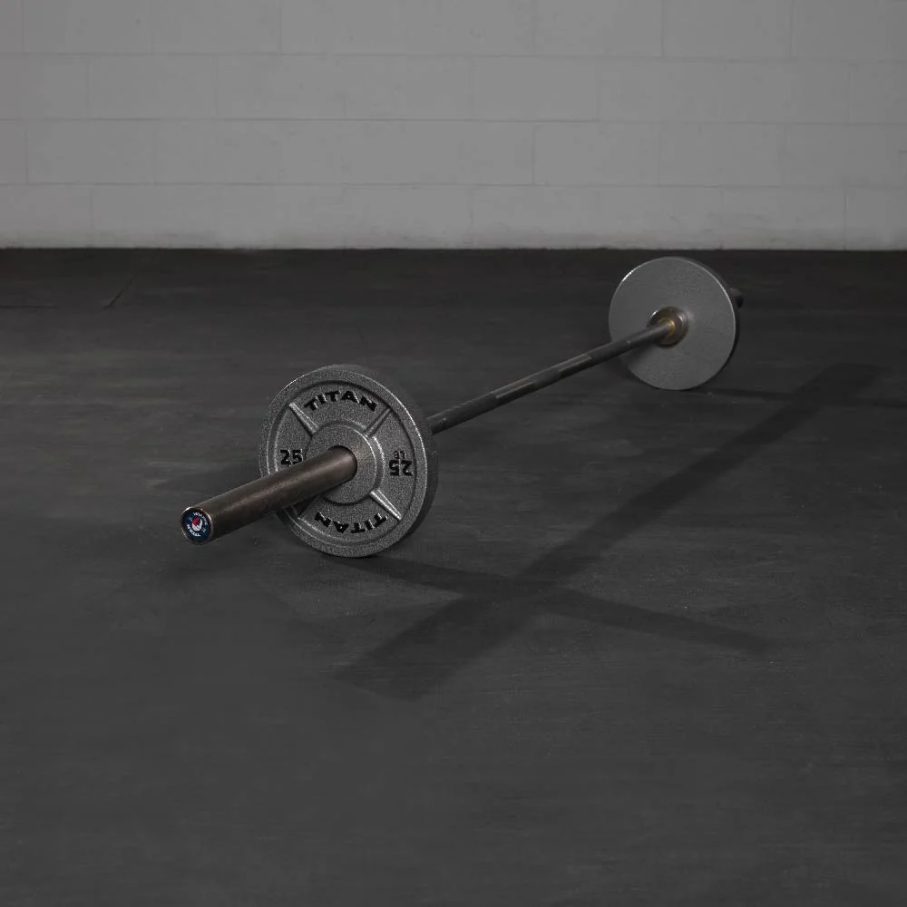 Scratch and Dent, 25 LB Pair Cast Iron Olympic Plates - Image 2