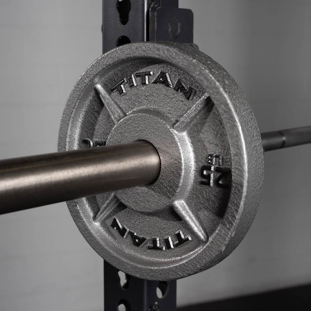 Scratch and Dent, 25 LB Pair Cast Iron Olympic Plates - Image 3
