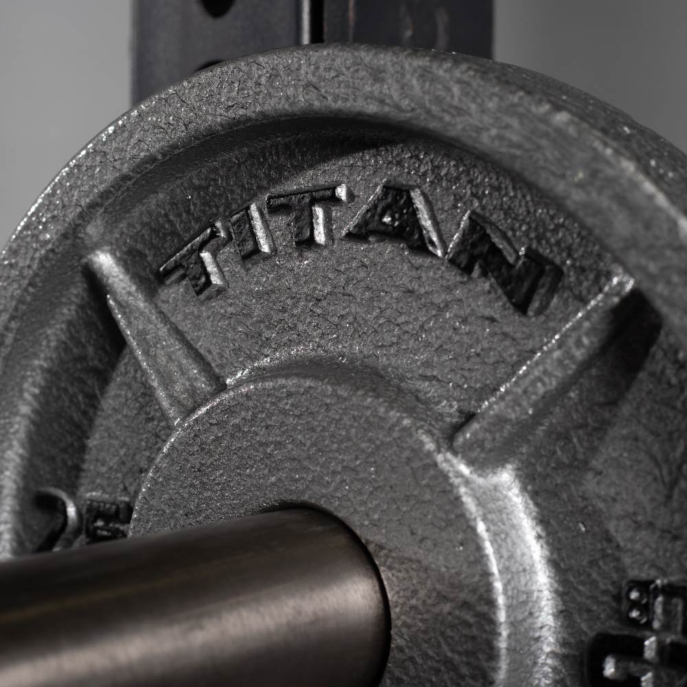 Scratch and Dent, 25 LB Pair Cast Iron Olympic Plates - Image 4