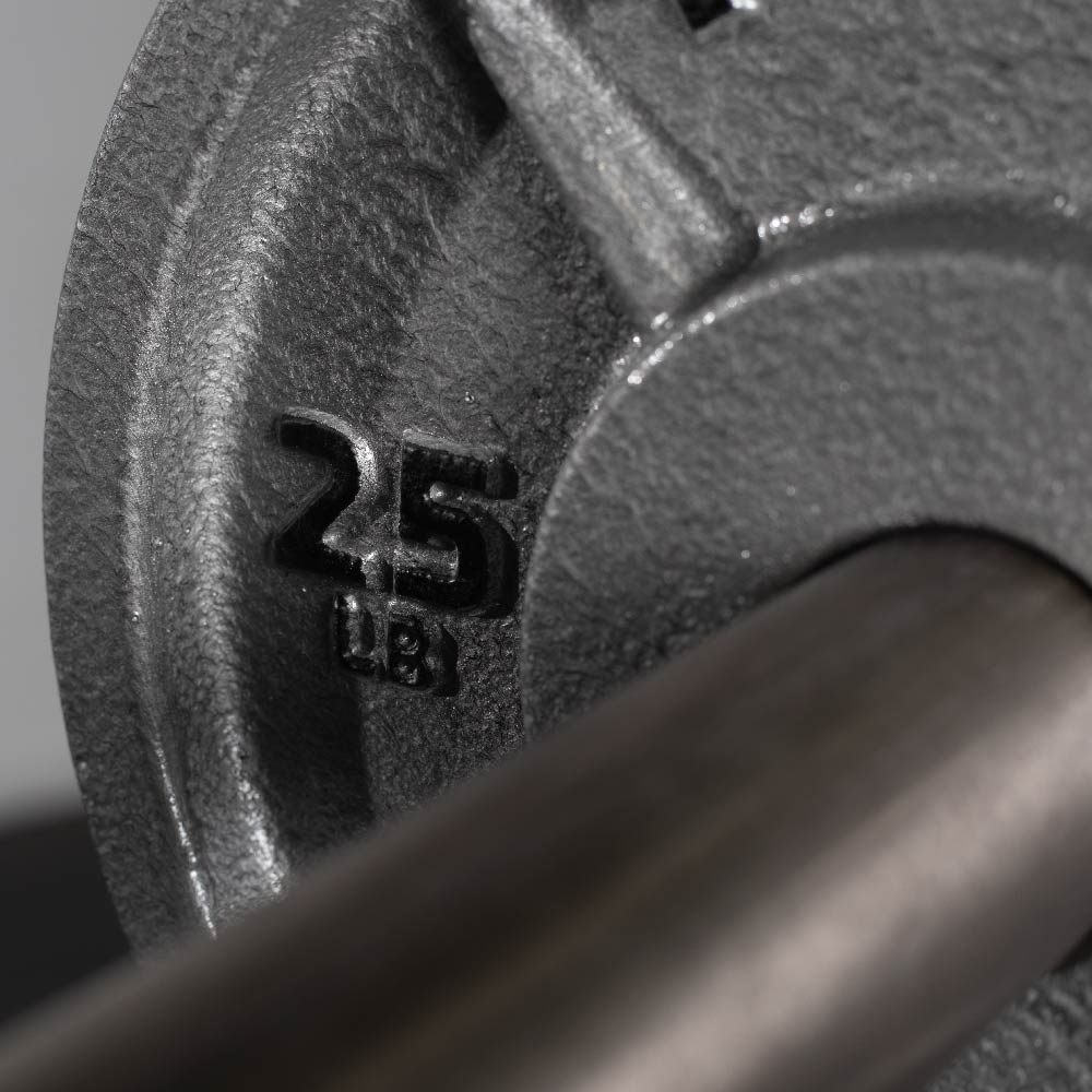 Scratch and Dent, 25 LB Pair Cast Iron Olympic Plates - Image 6