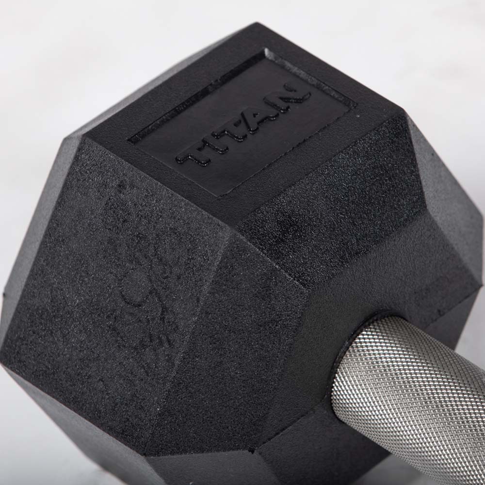 25 LB Straight Stainless Steel Hex Dumbbells - Image 4