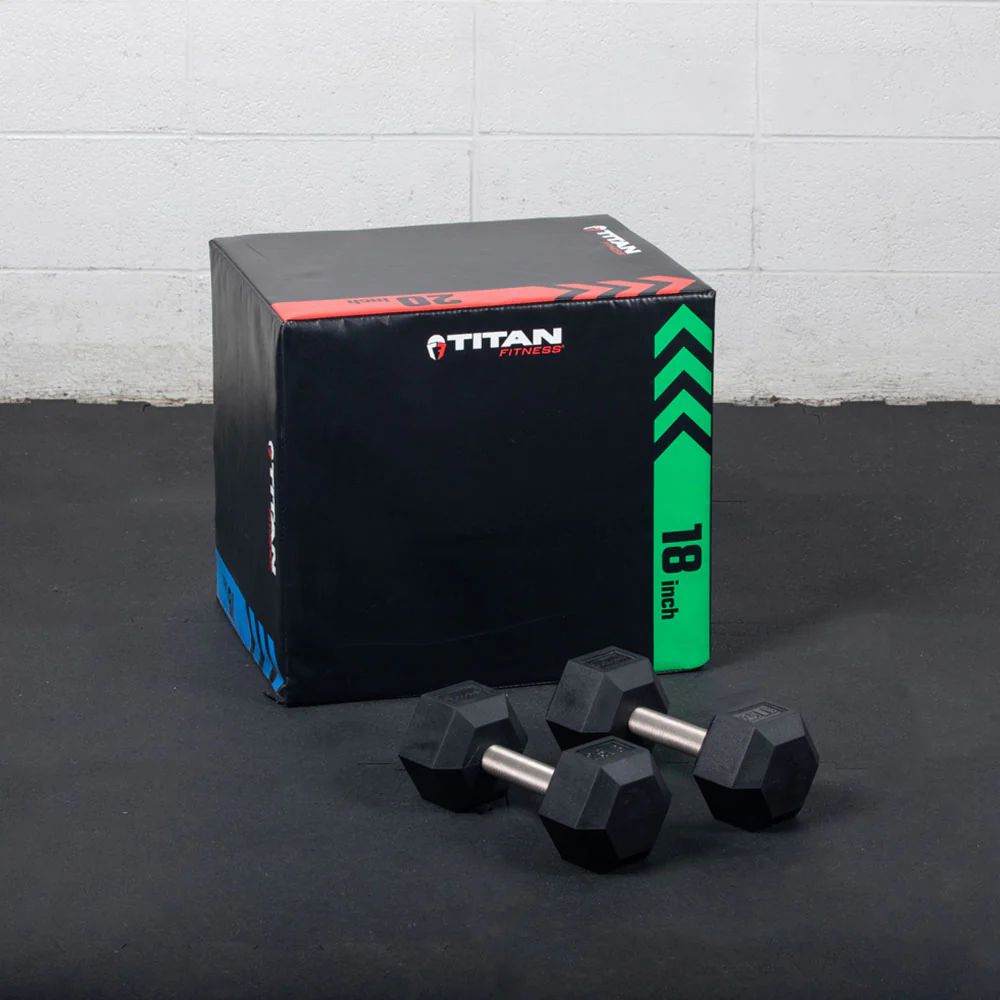30 LB Straight Stainless Steel Hex Dumbbells - Image 2