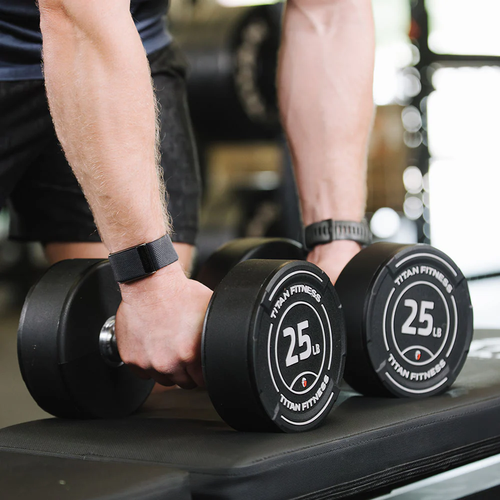 50 LB Pair Round Urethane Dumbbells - Image 7