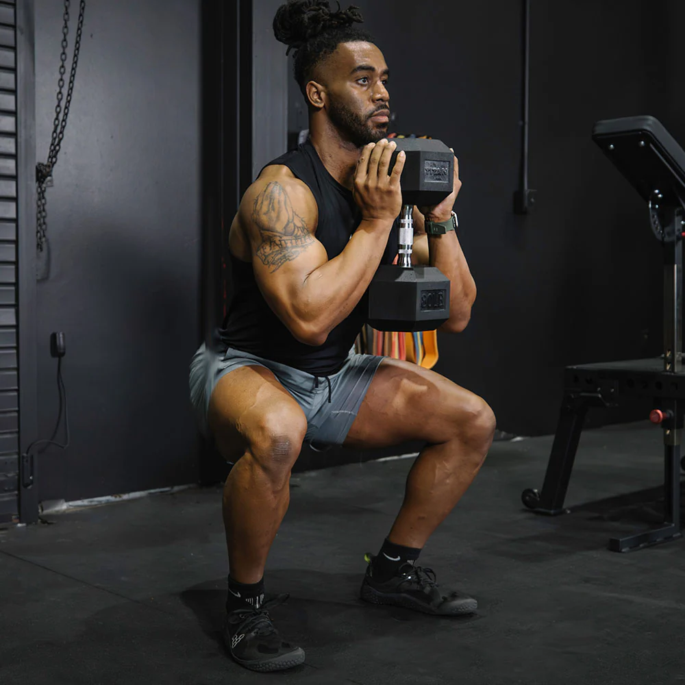 65 LB Rubber Hex Dumbbells - Image 2