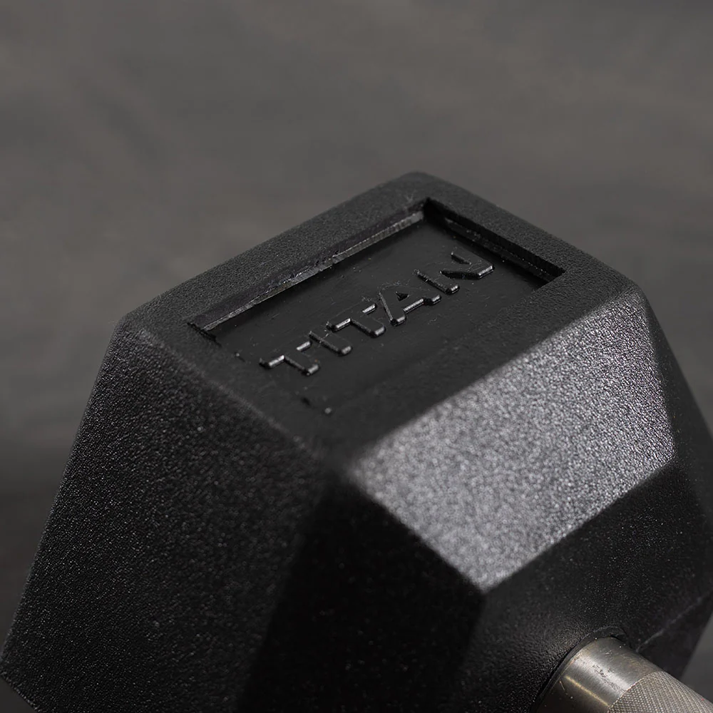 65 LB Straight Stainless Steel Hex Dumbbells - Image 4