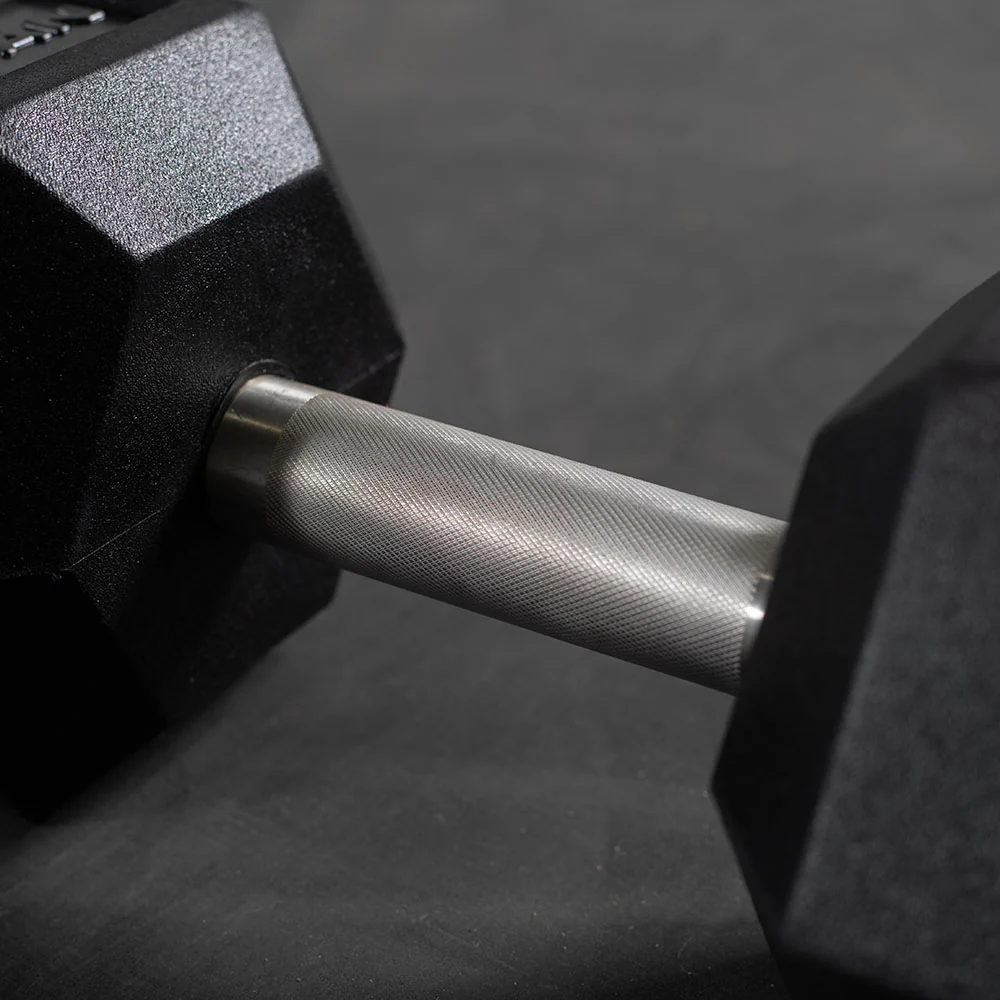 80 LB Straight Stainless Steel Hex Dumbbells - Image 5