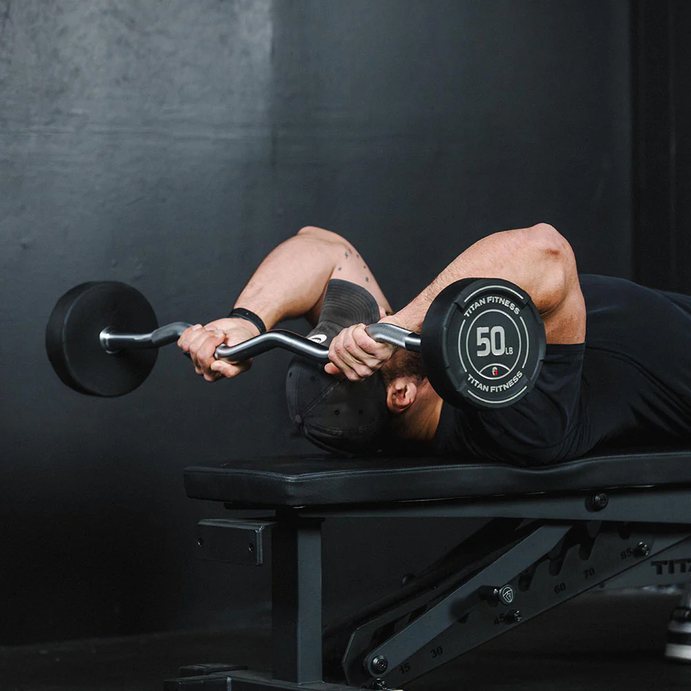 70 LB EZ Curl Fixed Urethane Barbell - Image 8