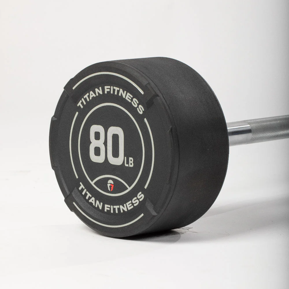 Scratch and Dent, 80 LB Straight Fixed Urethane Barbell - Image 7