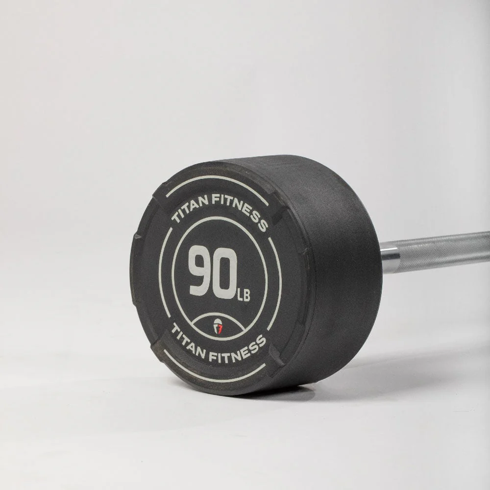 Scratch and Dent, 90 LB Straight Fixed Urethane Barbell - Image 7