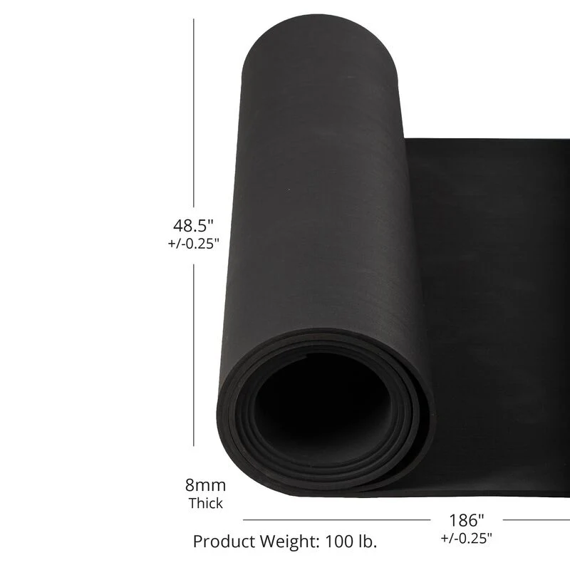 Scratch and Dent, Black Rubber Gym Flooring Roll - Image 7