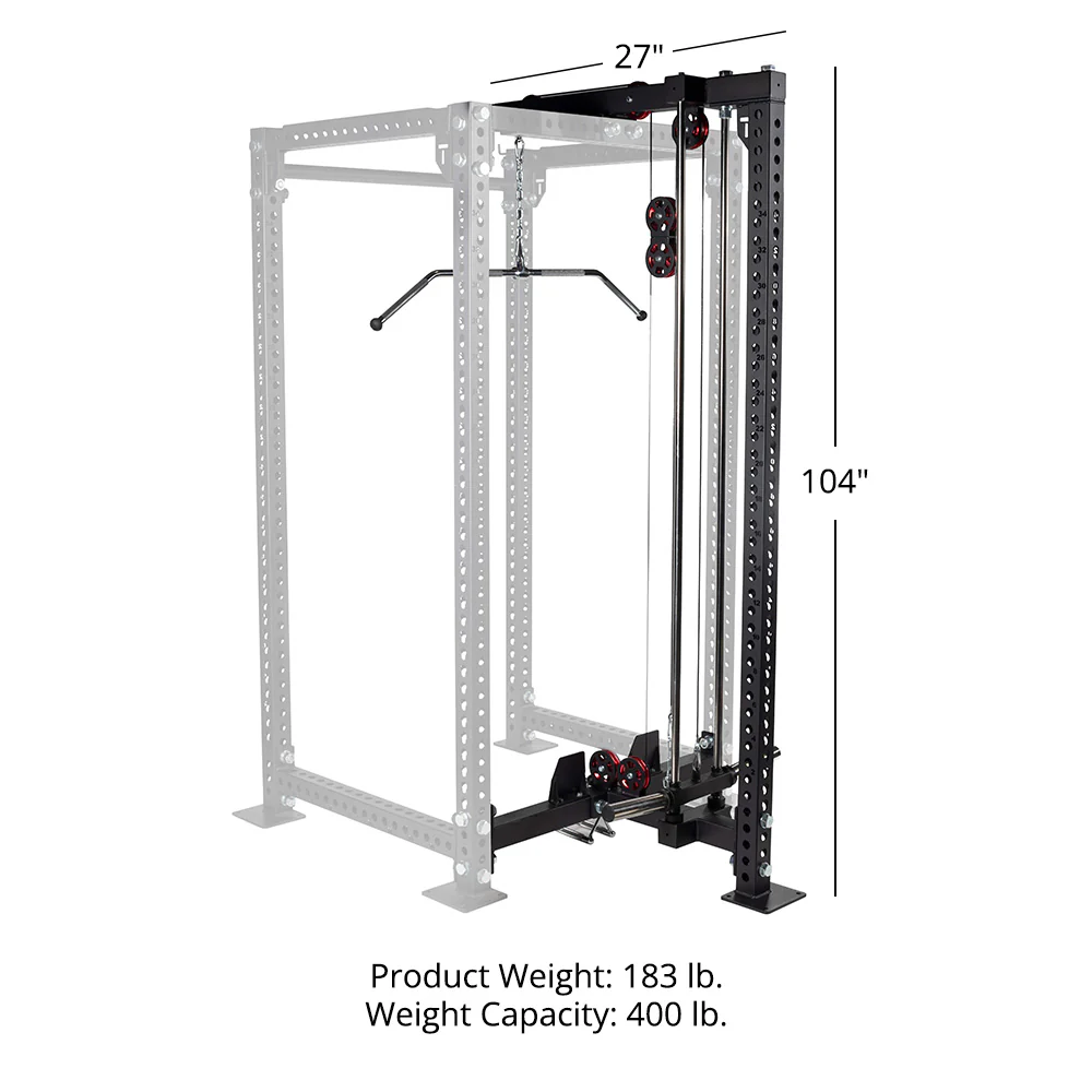 Scratch and Dent, TITAN Series Lat Tower Power Rack Attachment | 100" / No Crossmember - Image 12