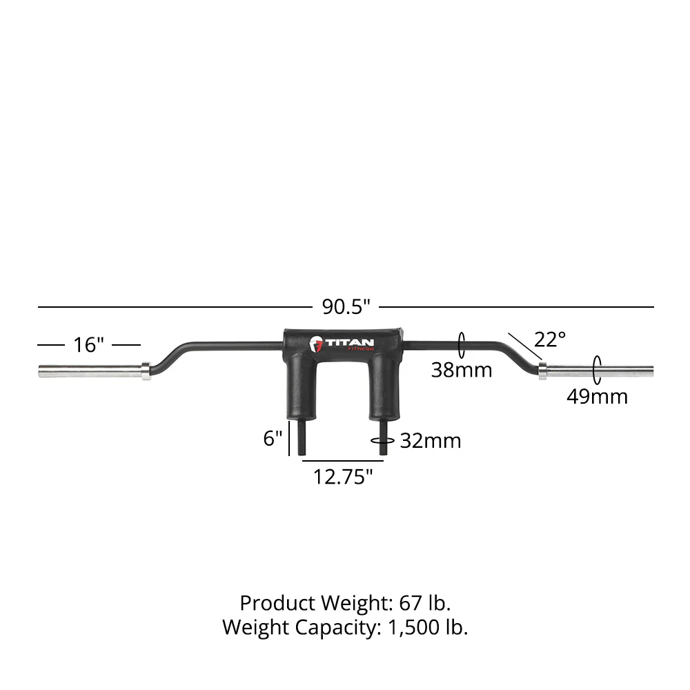 USA Made TITAN Series Safety Squat Bar - Image 10