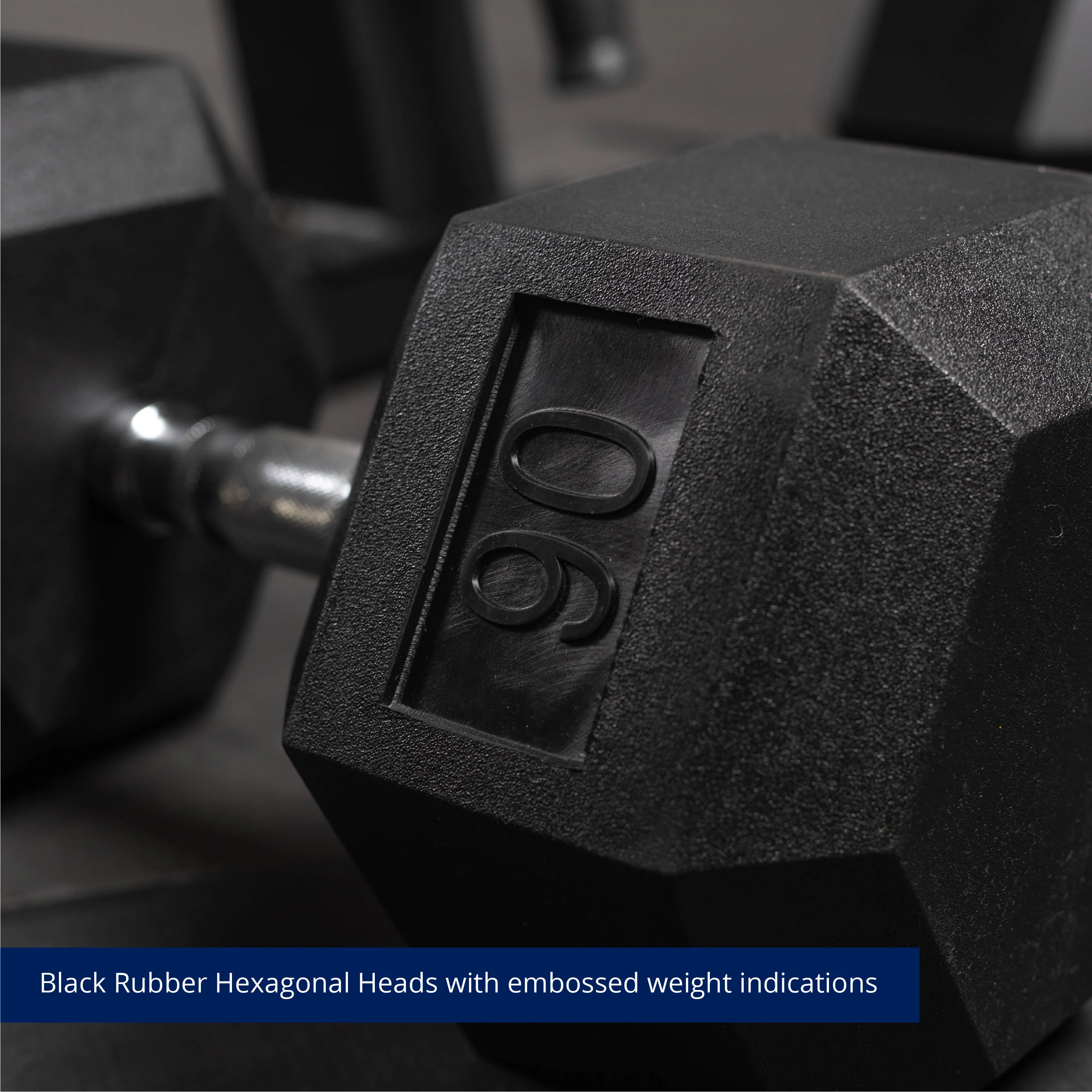 Scratch and Dent - 90 LB Rubber Hex Dumbbell - Single - FINAL SALE - Image 2