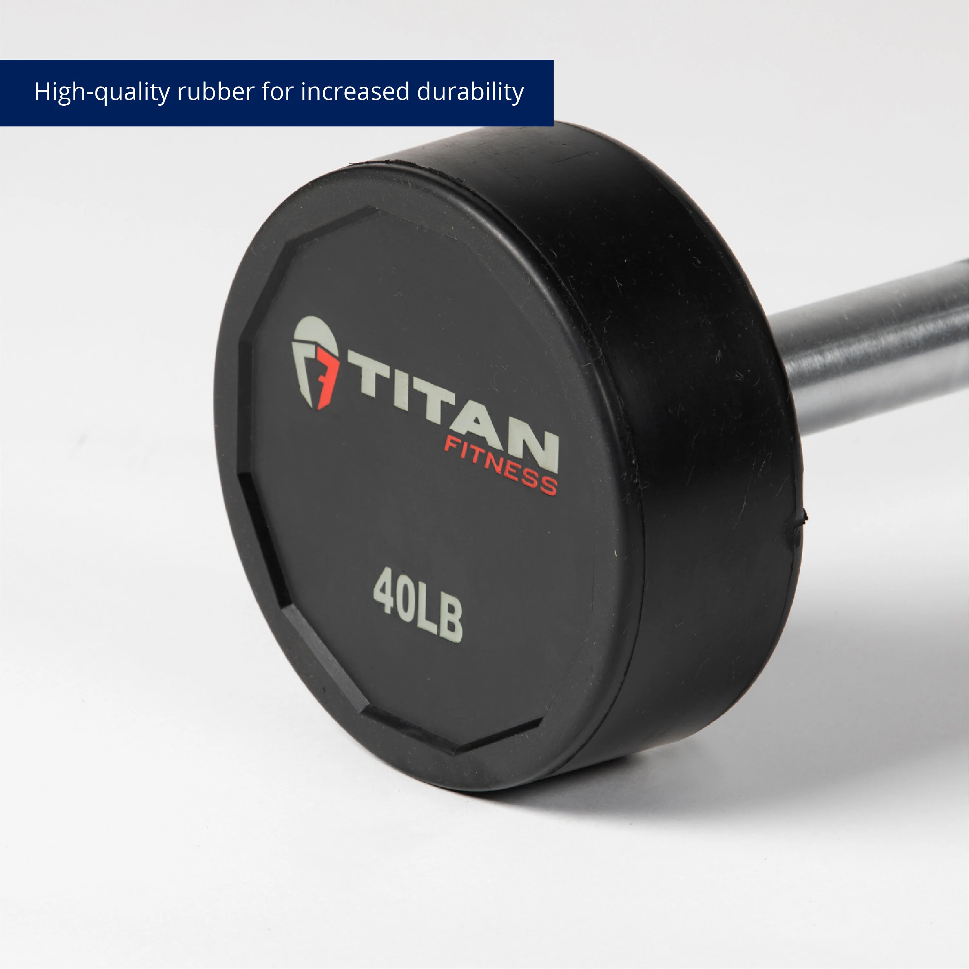 Scratch and Dent - Rubber Fixed Barbell | Straight | 40 LB - FINAL SALE - Image 7