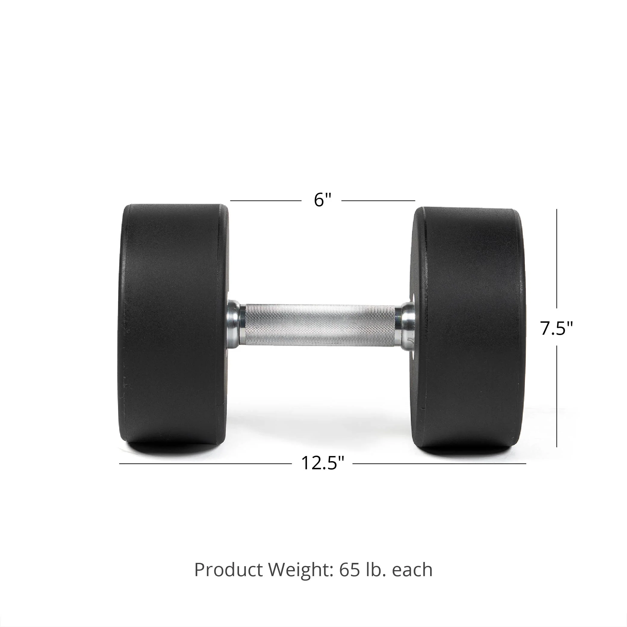 Scratch and Dent, 65 LB Classic Round Urethane Dumbbell - Image 5